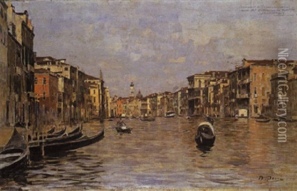 Gondole A Venezia Oil Painting - Bartolomeo Bezzi