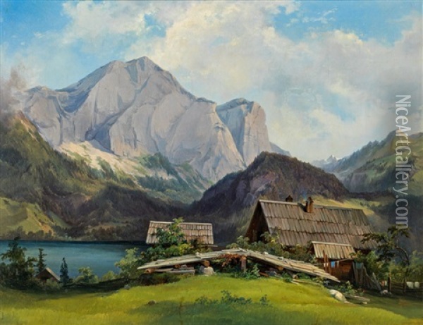 Motiv Aus Den Osterr. Alpen Oil Painting - Franz Steinfeld