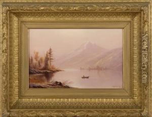 Lake And Mountain In Autumn Oil Painting - Charles Henry Gifford