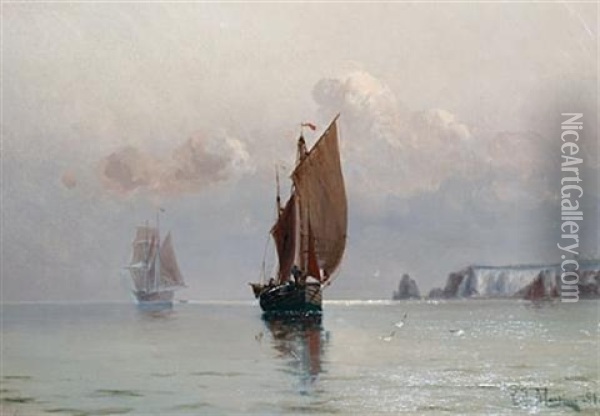 Fishing Boats Returning To Harbour Oil Painting - Edoardo de Martino