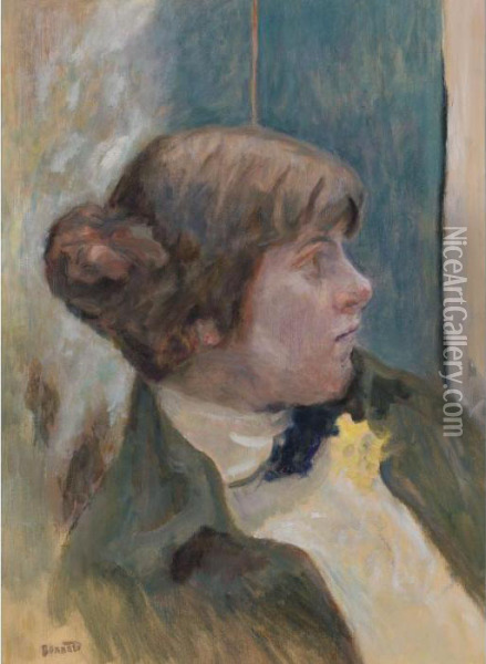 Etude Pour 'profil De Femme Au Noeud Papillon' Oil Painting - Pierre Bonnard