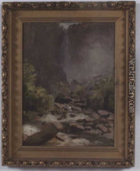 Waterfalls Oil Painting - Thomas Hill