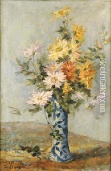 Vase Garni De Fleurs Oil Painting - Charles Viane