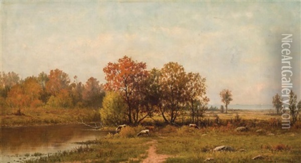 Autumn Landscape Oil Painting - Charles Wilson Knapp