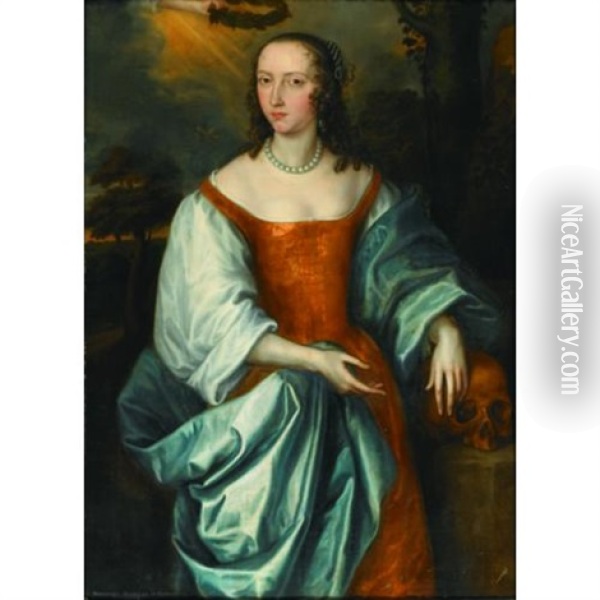 A Portrait Of Margaret, Duchess Of Newcastle Oil Painting - Jan Mytens