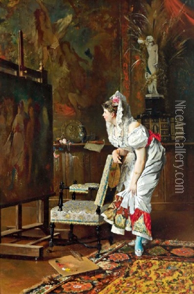 Im Atelier Des Malers, Wien Oil Painting - Johann Hamza