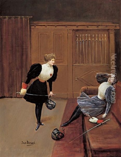 Les Escrimeuses Oil Painting - Jean Beraud