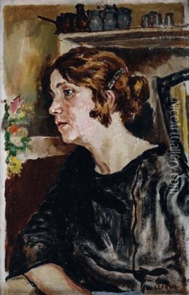Portrait De Femme Oil Painting - Marcel Francois Leprin