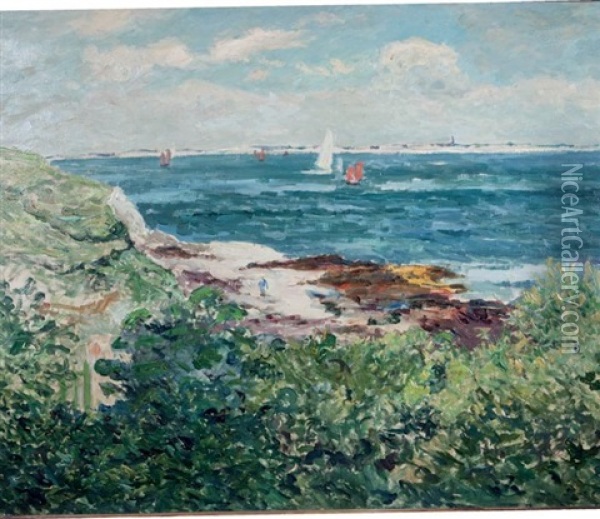 Bord De Mer, Les Voiliers En Bretagne Oil Painting - Maxime Maufra
