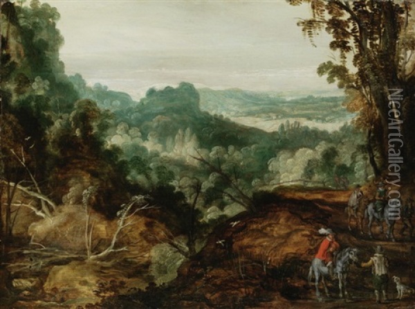 Landschaft Mit Reitern Oil Painting - Joos de Momper the Younger