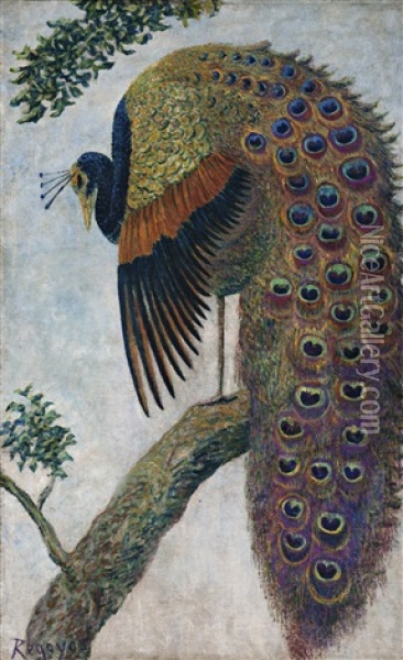 Pavo Real Oil Painting - Dario de Regoyos