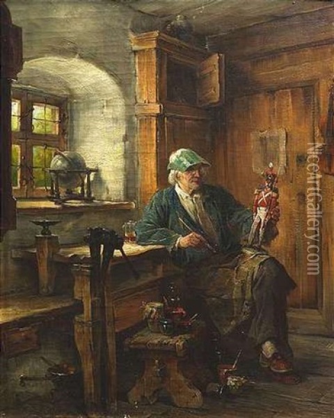 Beim Puppenmacher Oil Painting - Friedrich von Keller