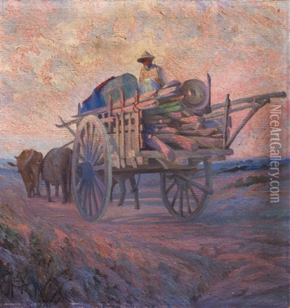 La Carreta Oil Painting - Ernesto Laroche