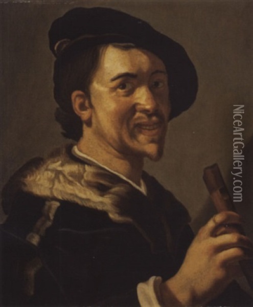 Der Flotenspieler Oil Painting -  Caravaggio