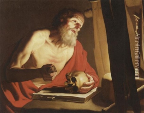 Der Heilige Hieronymus Oil Painting - Gerrit Van Honthorst