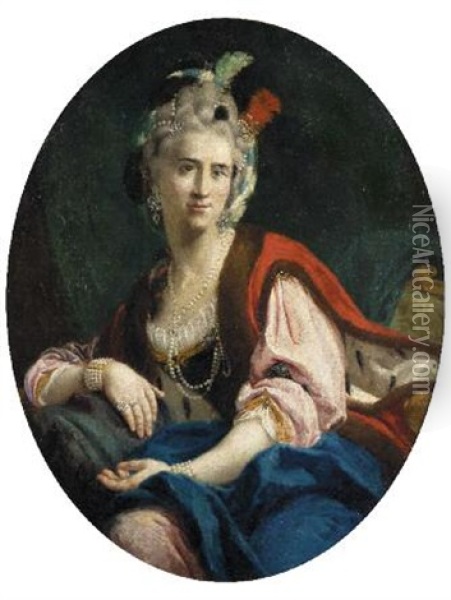 Ritratto Di Dama Oil Painting - Saverio dalla Rosa