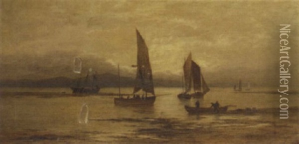 Largs, The Mouth Of The Findhorn Oil Painting - Charles Arthur Lodder