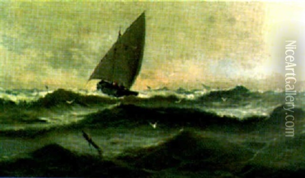 Velero De Pescadores En Alta Mar Oil Painting - Eliseo Meifren y Roig