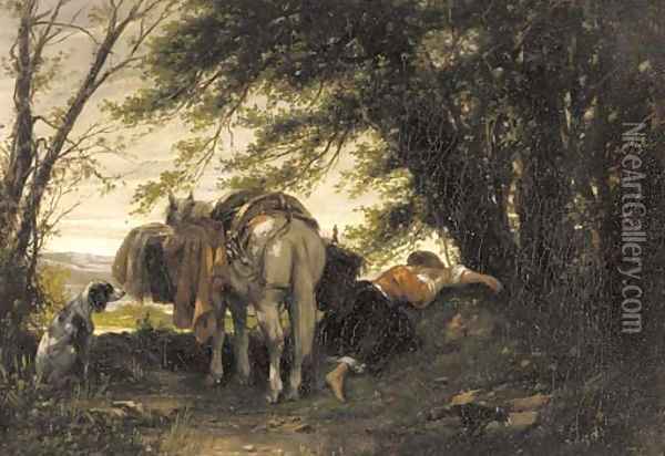 Rest on the way Oil Painting - Leon Legat