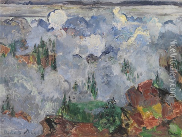 Wolken Im Gebirge Oil Painting - Oskar Moll