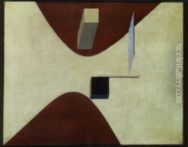 Proun N 90 (ismenbuch) Oil Painting - El Lissitzky