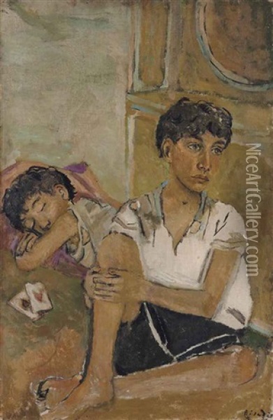 Les Enfants Oil Painting - Christian Berard