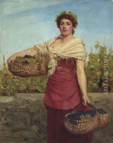 The Vine Oil Painting - Philip Hermogenes Calderon