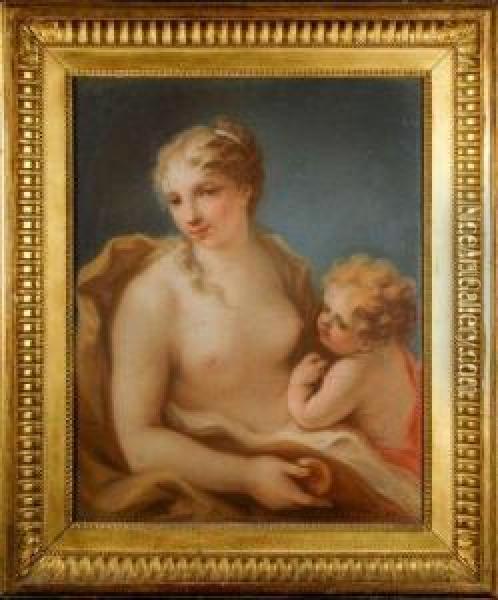 Venus Et L'amour Oil Painting - Giovanni Antonio Pellegrini