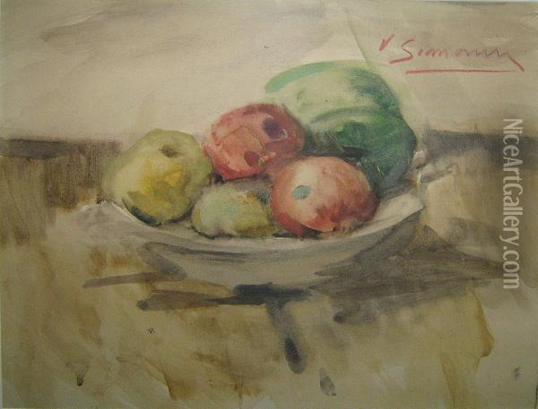 Stilleven Met Fruit. Oil Painting - Victor Simonin