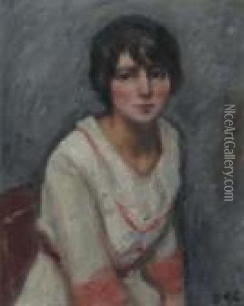 Bildnis Einer Jungen Frau. Oil Painting - Georges dEspagnat
