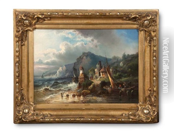 Kustenlandschaft Oil Painting - Wilhelm Heinrich Schneider