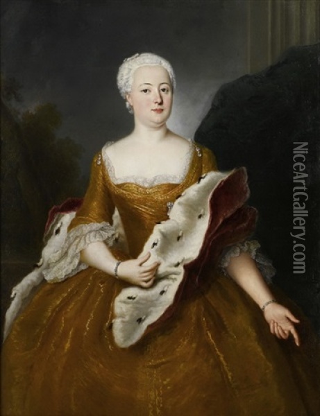 Portrat Der Furstin Gisela Agnes Von Anhalt-dessau Oil Painting - Antoine Pesne