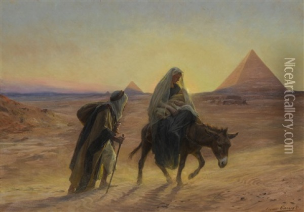 Flight Into Egypt Oil Painting - Eugene Alexis Girardet