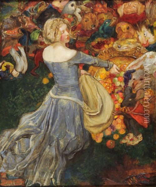 Goblin Market Oil Painting - John Byam Shaw