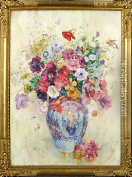 Vase Garni De Fleurs Oil Painting - Arthur Navez