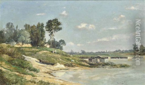 A River Landscape Oil Painting - Maurice Levis