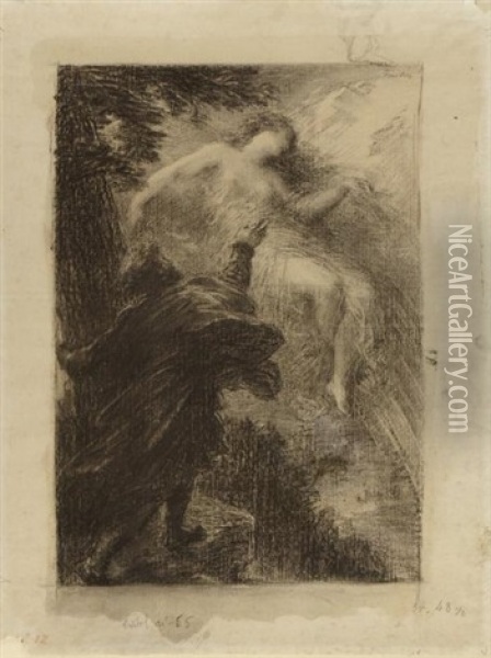 La Fee Des Alpes (evocation De Manfred De Robert Schumann), Vers 1904. Oil Painting - Henri Fantin-Latour