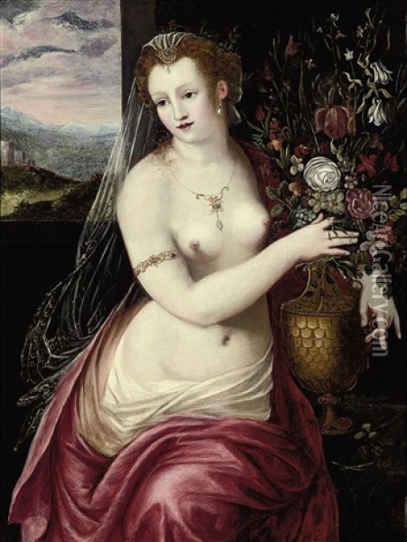 Flora Oil Painting - Frans Floris the Elder