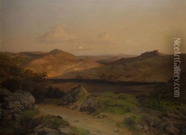 Abendsonne In Suditalien Oil Painting - Georg Eduard Otto Saal