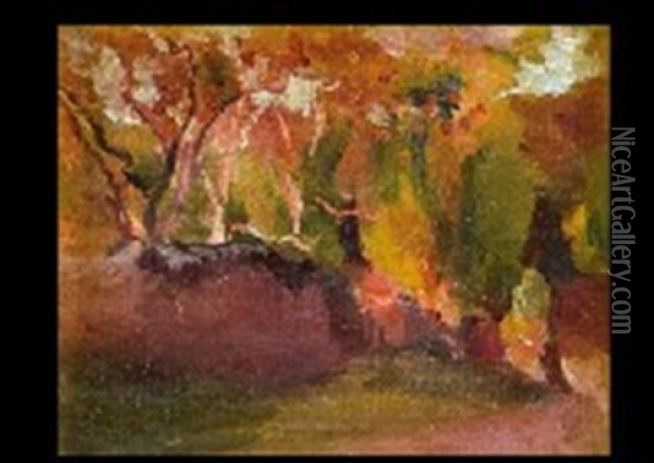 Nara Park Oil Painting - Kanae Yamamoto