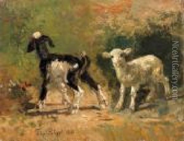 Capretta E Agnello Oil Painting - Filippo Palizzi