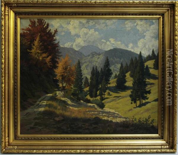 Paesaggio Montano Oil Painting - Ludvig Kabell