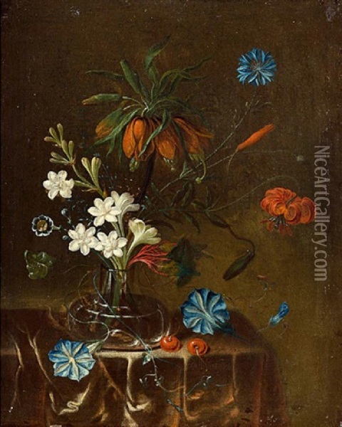 Blumenstillleben Oil Painting - Johann Martin Metz