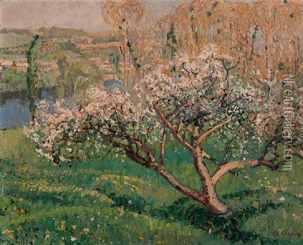 Apple Tree In Bloom Oil Painting - Pierre Gaston Rigaud