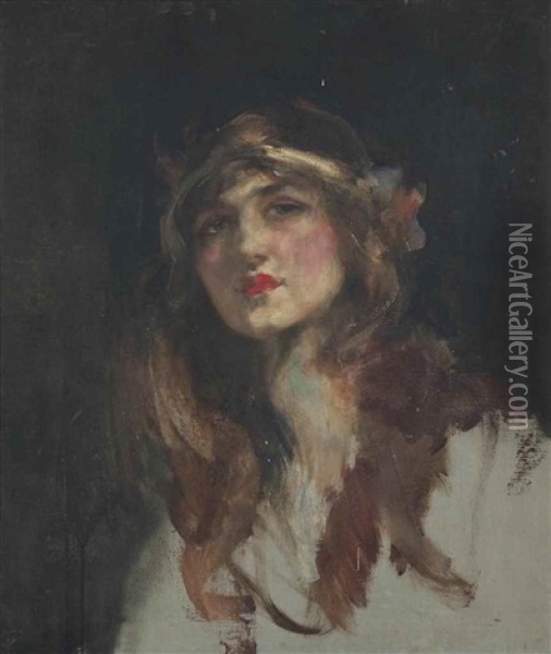 Study For 'portrait Of Lily Elsie Oil Painting - James Jebusa Shannon