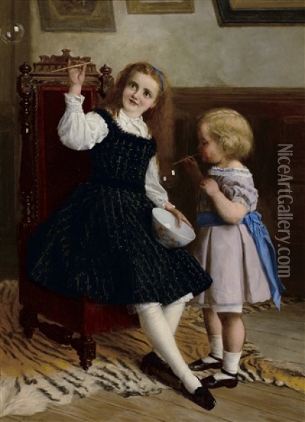 Bubbles Oil Painting - William Oliver the Younger