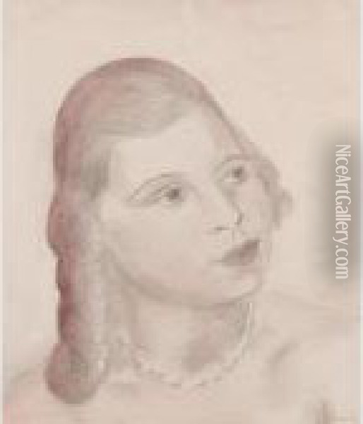 Portrait Of Loretta Stadden Oil Painting - Bernard Meninsky