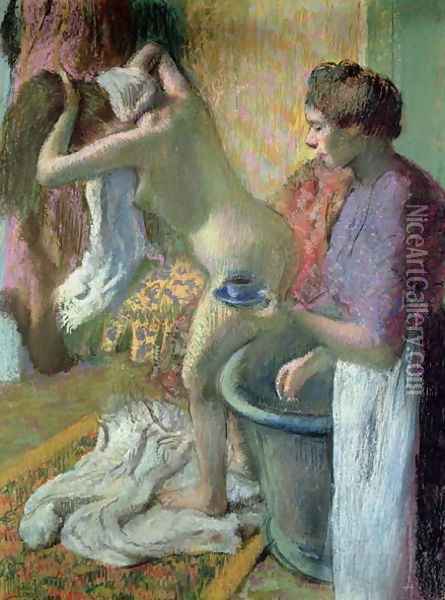 Breakfast after a bath, 1883 Oil Painting - Edgar Degas