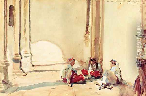 A Spanish Barracks Oil Painting - John Singer Sargent
