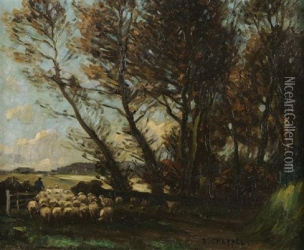 Towards Evening, Buckinghamshire Oil Painting - Edouard Chappel